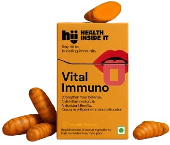 Vital Immuno Boost Curcumin 45 mg + Piperine 5 mg Powerful Immune Support for Stronger Daily Immunity, Naturally and Safely Turmeric Flavour 25 Strips 25 Count (Pack of 1)