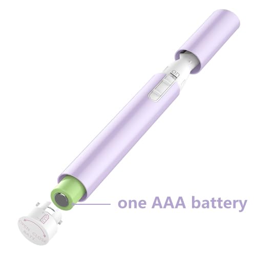 Upgraded Eyebrow Trimmer, Precision Electric Eyebrow Razor for Women Battery-Operated Facial Hair Remover with Comb No Pulling Sensation Painless for Face Chin Neck, Upper-Lip, Peach-Fuzz Violet Mist Purple