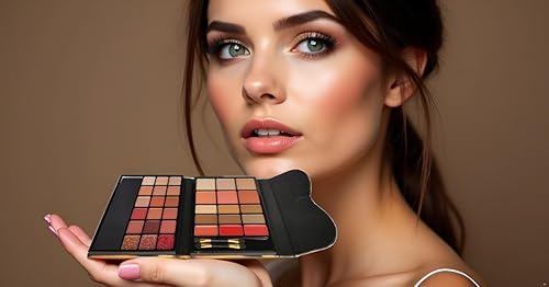 [Australia] - Beauty Makeup Palette 33 Pigmented Colors Professional Eyeshadow Blush Highlighter Contour Glitter Matte Set with Brushes Ideal Makeup Kit for Eyes Lips and Face 