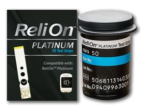 [Australia] - Relion Platinum Test Strips 50 Count. Compatible with ReliOn Platinum Meter, Testing Blood Glucose, Bundle with 45 Diabetes Decoded eBook Included 