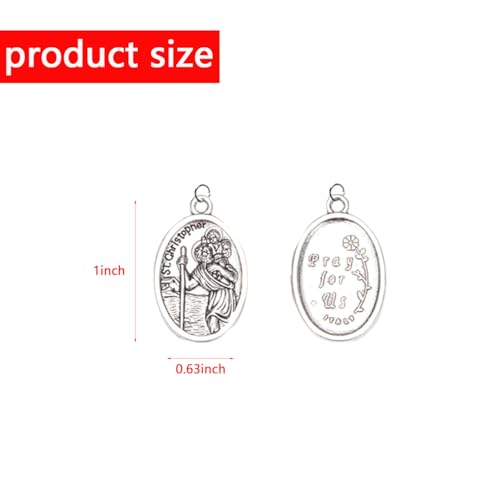 12 Pcs St Christopher Medals Set,Saint Christopher Metal Pendants