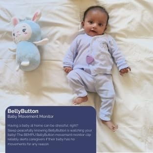 [Australia] - Bellybutton Baby Movement Monitor for Peace of Mind with Gentle Vibration, App Alerts, Easy Clip, Portable & Baby-Safe Design (Yellow) 