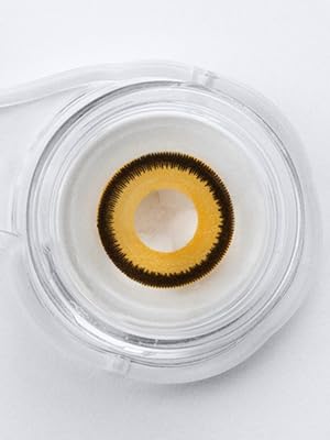 [Australia] - Colored yellow 'Lunatic Sun' contact lenses from 'Evil Lens' for Carnival Halloween 1 pair of yellow Crazy Fun contact lenses with case without strength 