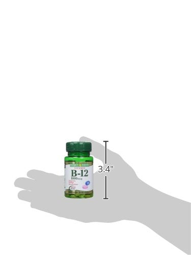 Nature's Bounty Vitamin B-12 1000 mcg Tablets, 100 Count (Pack of 1) 100 Count (Pack of 1)