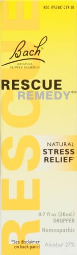 Bach RESCUE REMEDY Dropper 20mL, Natural Stress Relief, Homeopathic Flower Essence, Vegan, Gluten & Sugar-Free, Non-Habit Forming 20mL (Original Formula)