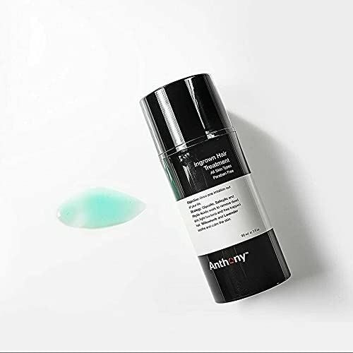 [Australia] - Anthony Ingrown Hair Treatment for Men Gel Solution to Calm Down Razor Burn – Scar and Redness Eliminator, Bump Removal – 3 Fl. Oz 3 Fl Oz (Pack of 1) 