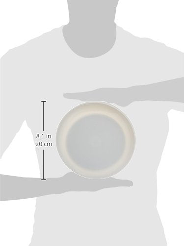 [Australia] - Sammons Preston Ivory Round Scoop Dish, Unbreakable 8" Scooper Bowl for Elderly, Disabled, & Handicapped, Plate with Non Skid Rubber Padded Bottom for Independent Eating, Self-Feeding Aid 