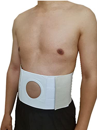 [Australia] - Unisex Ostomy Abdominal Binder (Opening 3.14) Ostomy Belt Hernia Colostomy Belt Colostomy Bag Support Stoma Support Wrap (M: 37.40-41.34 inches), M: 37.40-41.34 Inch 