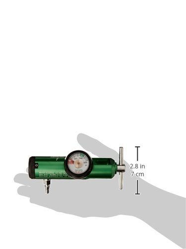 [Australia] - Medline Mini Oxygen Regulator, Latex Free, 0 - 25 Liters per Minute, 870 CGA Connection, Brass Sleeve 