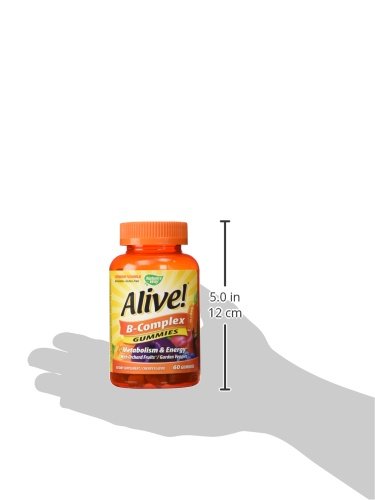 Nature's Way Alive! Vitamin B Complex Gummies,Cellular Energy Support*,8 B-Vitamins,Vegetarian,Mango Flavored,(Packaging May Vary),60 Count (Pack of 2) 60 Count (Pack of 2)