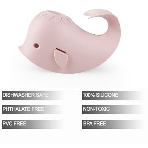 [Australia] - PandaEar Bath Spout Cover, Baby Bathtub Faucet Cover, Baby Shower Protector Cover for Kids Toddlers, Universal Fit -Whale (BabyPink) 