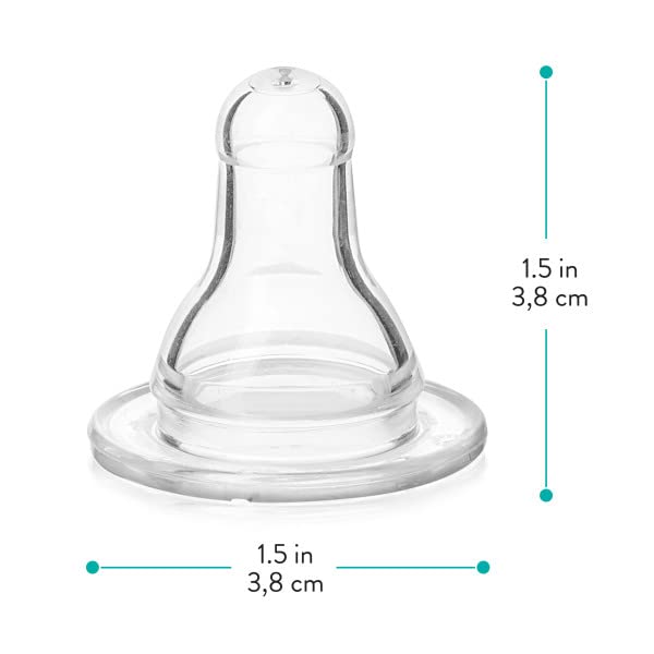 [Australia] - Evenflo Feeding Classic BPA-Free Silicone Medium Flow Nipples - 3 Months+, Clear 6 Count (Pack of 1) 