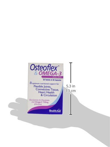 HealthAid Osteoflex & Omega-3 - Glucosamine, Chondroitin & Omega 3 Joint Support Supplement - for Flexibility & Mobility - 30 Tablets & 30 Capsules - Dual Pack