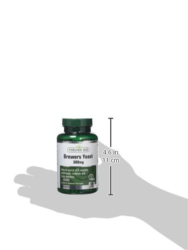 Natures Aid Brewers Yeast 300mg - Natural Source of B-Vitamins, Amino Acids and Minerals - Supports Energy and Immune Health - Vegan, Gluten-Free, Non-GMO, No Salt or Sugar - 500 Tablets 500 count (Pack of 1)