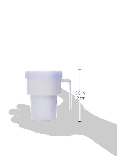 HOMECRAFT Kennedy Cup, Spillproof Adult Sippy Cup with Handle & Secure Lid, 7 oz. No Spill Cups for Hot & Cold Liquids Lying Down, Daily Living Glasses for Disabled,Elderly, Blue (Pack of 1)