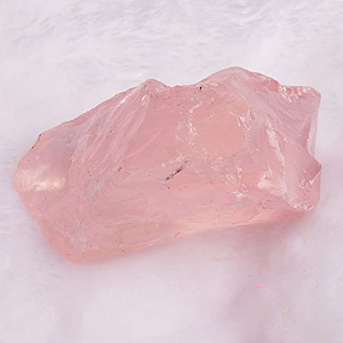 Acxico 1Pcs Single Large Rough Rose Quartz Raw Crystal Love Stone Natural Specimen (2"-3")