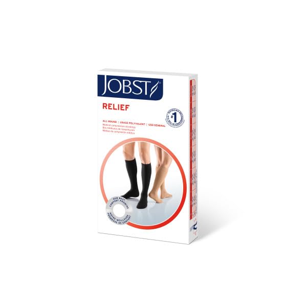 [Australia] - JOBST Relief Knee High Graduated Compression Socks 20-30mmHg - Comfortable Unisex Design - Closed Toe X-Large Full Calf Beige 