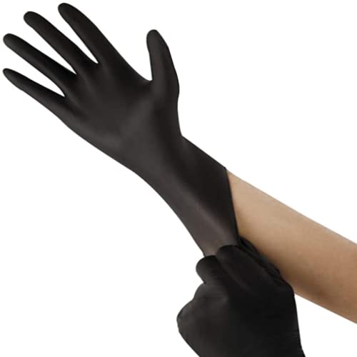 [Australia] - Nitrile Gloves Black Cooking Gloves 100PCs 5mil Ultra Strong Cleaning Gloves, Powder & Latex Free For Daily Use Large (Pack of 100) 