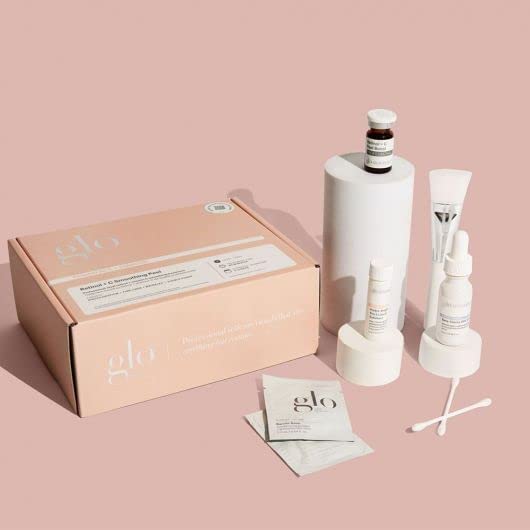 Glo Skin Beauty Retinol + Vitamin C At-Home Chemical Peel Kit, 4 oz | Anti-aging face peel kit, exfoliates uneven skin tone, brightens with vitamin C, retinol resurfacing, smoothing radiance