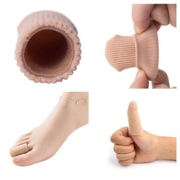 [Australia] - Makhry 4pcs Adjustable Cuttable Gel Toe and Finger Cap Lined Gel Toe Covers Sleeves Ribbed Knit Toe Caps Digital Caps (XL) X-Large (Pack of 4) 