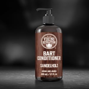 [Australia] - Viking Revolution - Beard Conditioner - Beard Conditioner for Men with Argan Oil & Jojoba Oil - Softening & Strengthening - Sandalwood Fragrance - 500 ml 