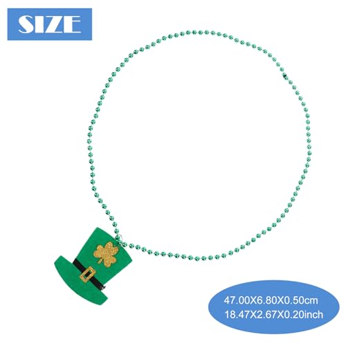 YARNOW Shamrock Necklaces Decorative Accessories St Patrick's Day 3pcs Lightweight Beaded Plastic Pendants for Carnival and Birthday Parties