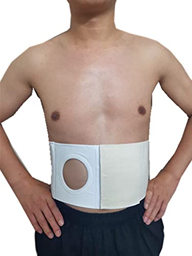 [Australia] - Unisex Ostomy Abdominal Binder (Opening 3.14) Ostomy Belt Hernia Colostomy Belt Colostomy Bag Support Stoma Support Wrap (M: 37.40-41.34 inches), M: 37.40-41.34 Inch 