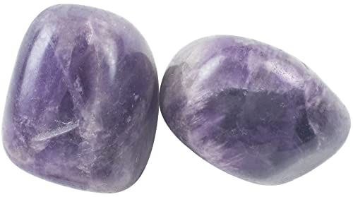 2 Pcs Amethyst Tumbled Stones Raw and Rocks Purple Crystals Bulk 20-25mm 2 Pcs