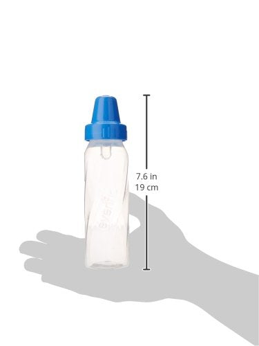 [Australia] - Evenflo Feeding Classic Clear Plastic Standard Neck Bottles for Baby, Infant and Newborn - Teal/Green/Blue, 8 Ounce (Pack of 12) 