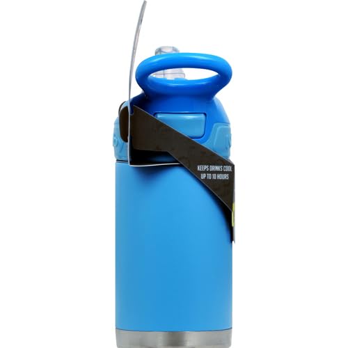 [Australia] - Nuby Thirsty Kids No Spill Flip-It Reflex Stainless Steel Travel Cup or Water Bottle - 10 Oz - 18+ Months - Blue 