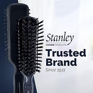 Stanley Commander for Her Hairbrush – Detangling Brush for Wet or Dry Hair – Nylon Bristles Reduce Frizz – Scalp Massager Hair Brush for Thick, Thin, Curly, Straight Hair (Black) Black
