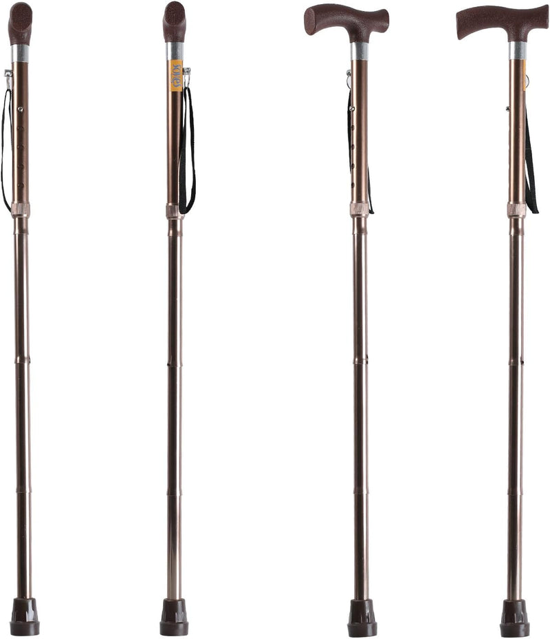 [Australia] - Pepe - Folding Walking Sticks for Women, Walking Sticks for Men Disabled, Folding Walking Sticks for Ladies, Walking Canes for Men Aluminium, Foldable Walking Stick Adjustable, Walking Stick Bronze 