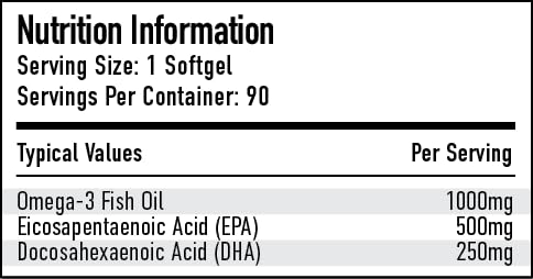 Per4m Advanced Omega-3 | Highly Concentrated Fish Oil | Essential Fatty Acids | 500mg EPA & 250mg DHA | 3 Month Supply | 90 Softgels Unflavoured 90 count (Pack of 1)