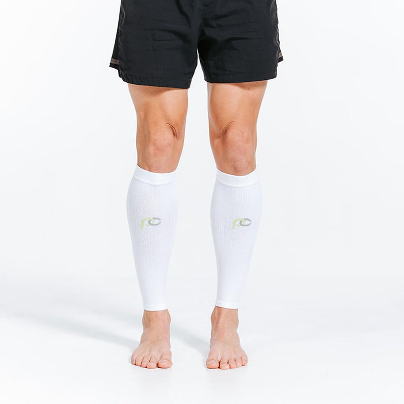 PRO Compression Calf Sleeve for Pain Relief | Calf Guard for Running, Cycling, Nurses, and Sports X-Small White