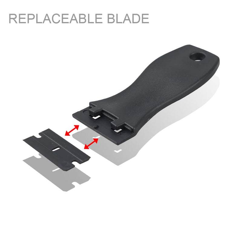 [Australia] - Hair Extensions Tape Remover Kit Tool with Tape Remover Board Razor Scraper Plastic Blades Car Window Sticker Label Glass Floor Kitchen Adhesive Tape Removal Tool Black 