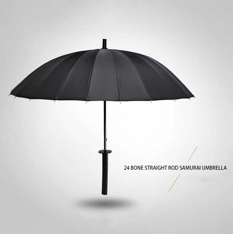 Samurai Umbrella Umbrella Creative Semi-Automatic Samurai Umbrella,Windproof Outdoor Umbrella.Sun Protection Umbrella Black.The Best Creative Gift. 24 bone