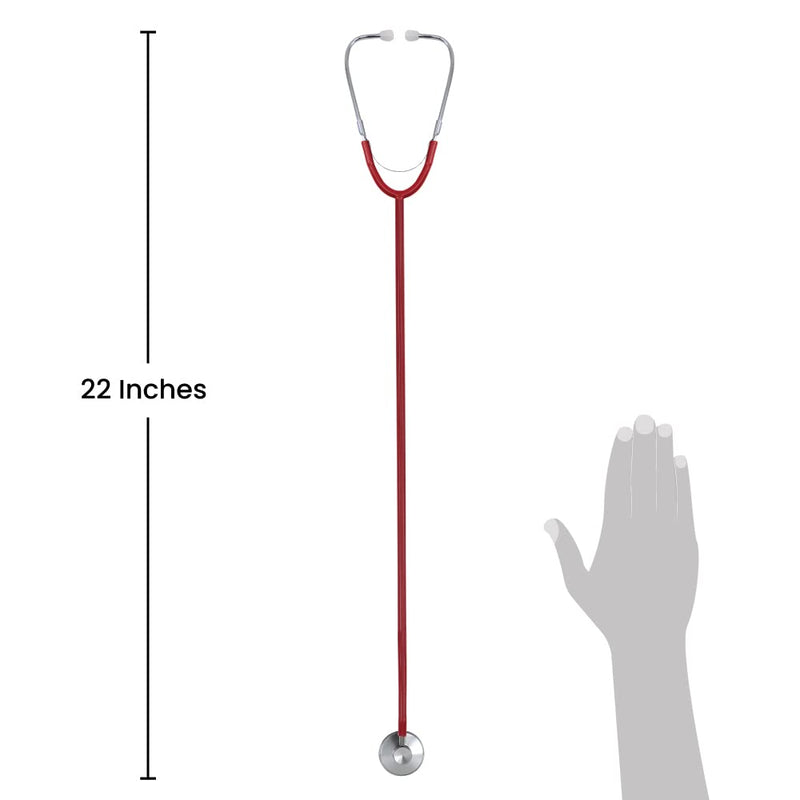 [Australia] - Dixie EMS Single Head Lightweight Stethoscope, Latex Free, for Doctors, Nurses, Students, Medical and Home Use - Red 