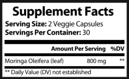Right Health Nutra - 100% Pure Moringa 800mg - 60 Capsules - Dietary Supplement for Brighter Mood, Enhanced Concentration, and Fortified Memory - with Vitamins, Minerals, and Nourishing Nutrients