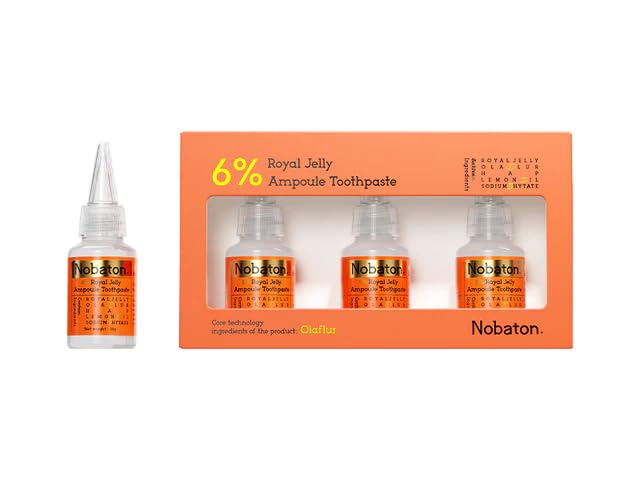 Nobaton.Ampoule Toothpaste(Remove Plaque 250% Better|Gum Health|Remineralize) with Nano Hydroxyapatite, Olaflur, Royal Jelly(3 Bottles)
