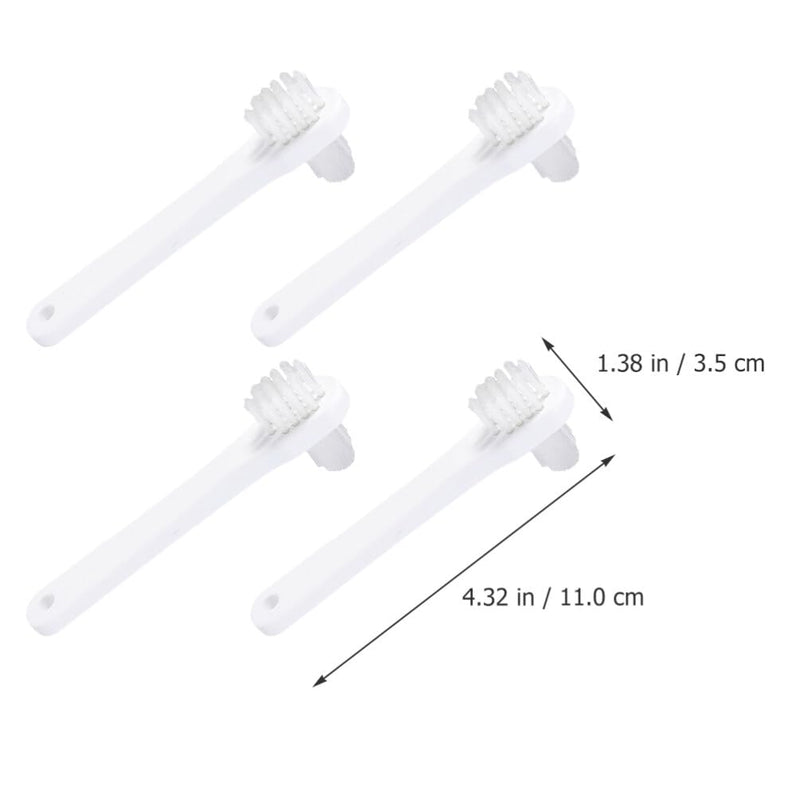 [Australia] - Beaupretty 4 Pcs Cleaner Toothbrushes Portable Toothbrushes for Cleaning Cleaner Finger Care Brush Double Head White Travel Pp 