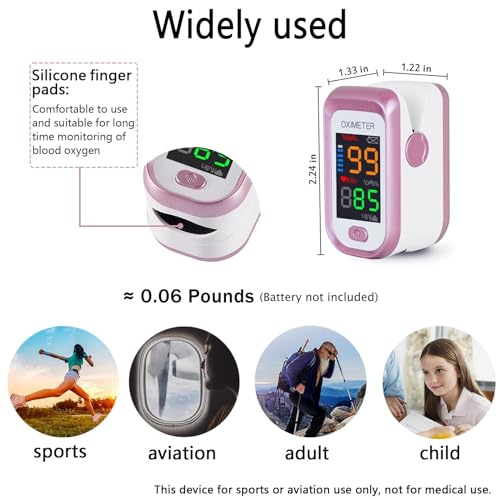 [Australia] - Pulse Oximeter Fingertip, Oxygen Meter Finger Pulse Oximeter, Oximeter Finger with Pulse, Blood Oxygen Saturation Monitor, Large LED Display Oximetry with Lanyard (Rose Gold) 