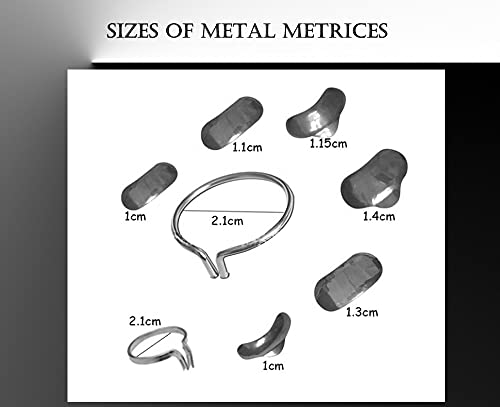 100Pcs Dental 35μm Sectional Contoured Metal Matrices 2 Rings to Fill Tooth