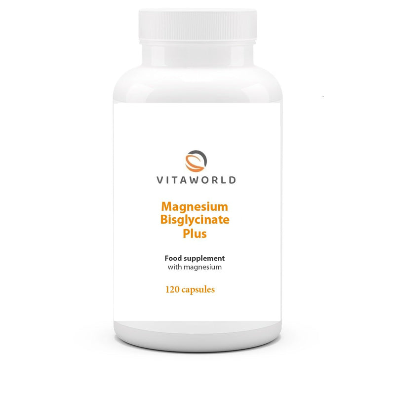 Vita world Magnesium bisglycinate Plus l 120 Capsules l 333 mg Pure Magnesium per dose l Vegan l high bioavailability