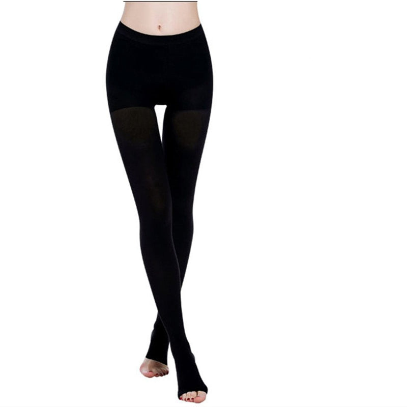 [Australia] - Compression Pantyhose 20-30 mmHg for Women & men, Helps Relieve Symptoms of Mild Varicose Veins. Open-Black XX-Large 