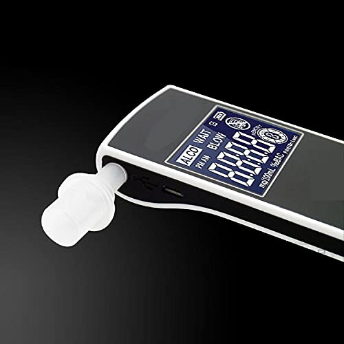 [Australia] - iBACheck breathalyzer with 2.2 inch display. Alcohol test breathalyzer with battery. Real time clock with low standby power. Fit 2 Different Mouthpieces & 10 Reminders White 303LC 