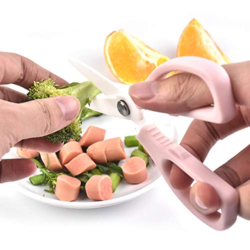 [Australia] - Ceramic Scissors,Healthy Baby Food Scissors with Cover Portable Shears (Pink) Pink 