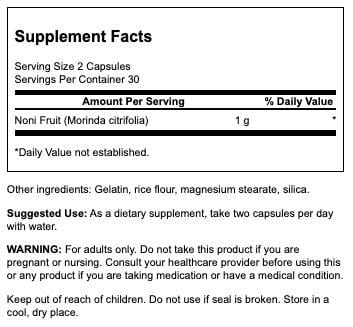 [Australia] - Swanson Noni 500 Milligrams 60 Capsules 