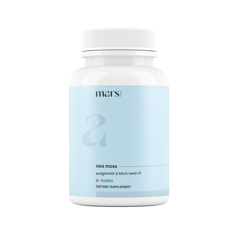Mars by GHC Sea Moss Caps Surge Natural (60N) | Packed with 84 Essential Minerals | Powered with Black Seed Oil, Ashwagandha & Vitamin D3 | Overall Well-Being (Pack of 1) 60 count (Pack of 2)