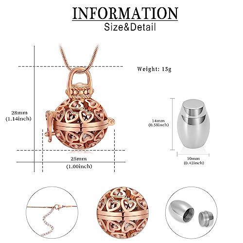 Lantern Heart ashes necklace,Cremation Jewellery Memorial Keepsake Pendant rose&silver
