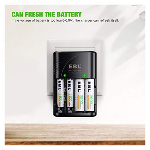 EBL Smart Rapid AA AAA Charger for AA AAA 9V Rechargeable Batteries Ni-MH Ni-CD Rechargeable Batteries 802 Charger